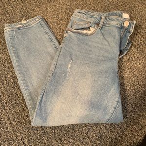 Loft curvy skinny crop distressed